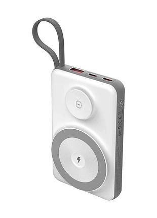 Повербанк 10000mah choetech b695 white qc3.0 pd3.0 бездротова зарядка смартфонів та apple watch (43-00143)