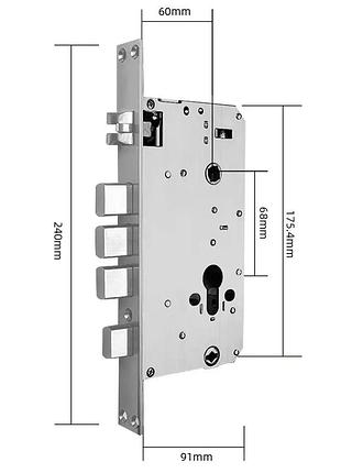 Seven lock 6068 врезная часть с автозакрытием