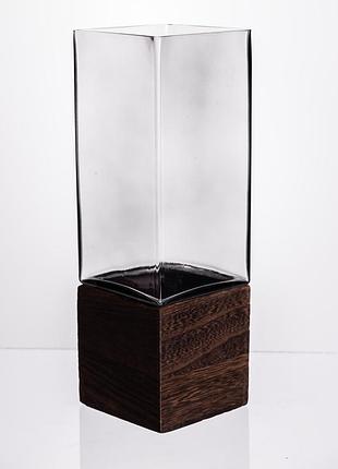 Ваза для цветов квадратная стеклянная 10×10×30 (см) декоративна hp-19-160-4
