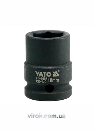 Головка торцевая ударная 6-гранная yato : квадрат 1/2", м=18 мм, l=39 мм [40/160]