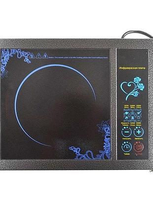 Електро плита инфракрасная domotec ms-5842 2000 вт, маленькая электроплита настольная fg-14