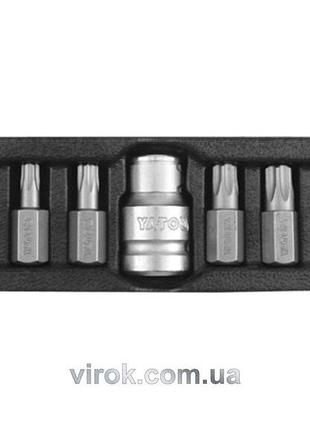 Набір насадок викруткових yato : "torx-t", l= 30 мм. адаптер 1/2". 7 шт. [24/72]