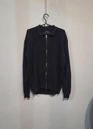 Черная зип-кофта на замке steffen klein | 100% cotton | size m