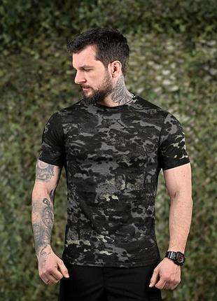 Хлопковая футболка тактическая patriot multicam black дл6383(27 - 02)