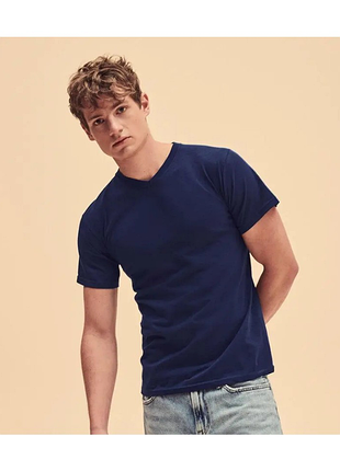 Базовая футболка с v-вырезом fruit of the loom v-neck 100% хлопок