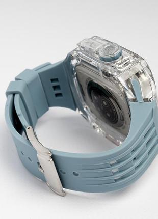 Кейс для часов, корпус пластиковый для apple watch (49 mm), чехол с ремешком luxary watch case для умных часов grey