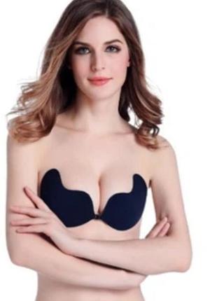 Бюстгальтер-невидимка fly bra для відкритої спини ,  форма манго.  чорний