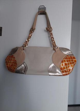 Шкіряна брендова сумка багет