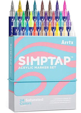Акриловые маркеры arrtx simptap 24 цвета для художников водостойкие с нейлоновым наконечником 1-6 мм