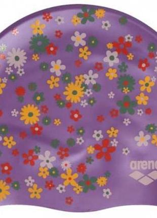 Шапочка для плавания arena print 2 фиолетовый, желтый, зеленый, белый уни osfm 1e368-229