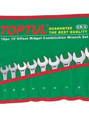 Набір ключів комбінованих укорочених toptul 10 шт. 10-19 мм gaaa1002