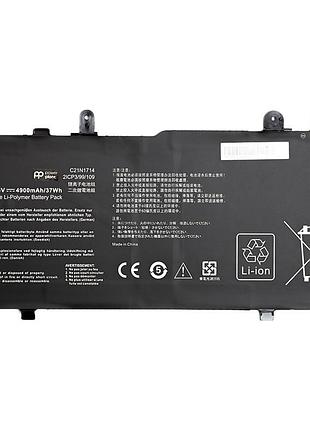 Акумулятор powerplant для ноутбуків asus vivobook flip 14 tp401ma (c21n1714) 7.6v 4900mah