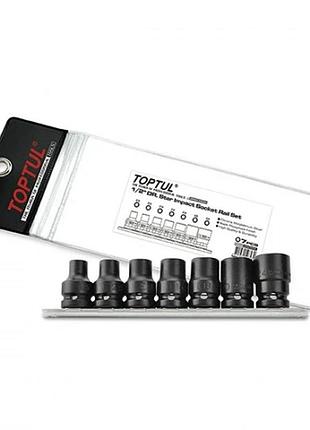 Набір головок ударних torx 1/2" e10-e24 7 од. (зірка девід) toptul gdag0701