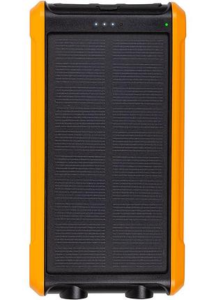 Универсальная мобильная батарея powerplant 10000mah, 2xusb-a, солнечная панель 5.5v-0,2a