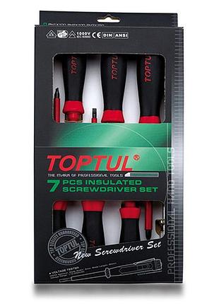 Набор отверток изолированных toptul (1000v) 7ед. gaae0704