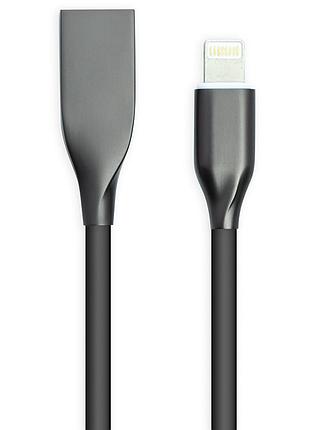 Кабель powerplant usb - lightning, 1м, силикон, черный