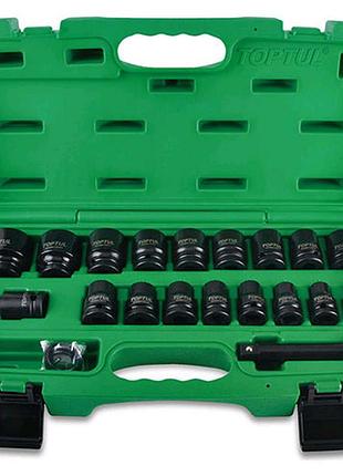 Набір ударних головок для пневмогайковерта toptul 1/2" 10-32 мм 27ед. gcai2701