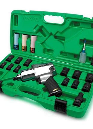Гайковерт пневматический с набором головок toptul 1/2" 27ед. gdai2703