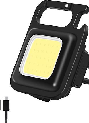 Ліхтарик hismart 6w 30 cob, 500lm, 500mah, з карабіном та відкривачкою