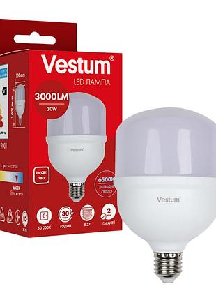 Светодиодная лампа vestum t100 30w для промышленных помещений 3000 лм холодный свет e27