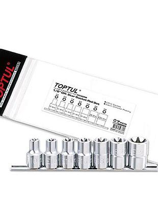 Набор головок torx на планке toptul 1/2" e10-e24 7ед. gaag0704