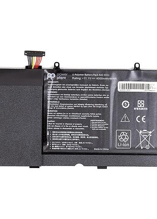 Акумулятор для ноутбуків asus vivobook s551l (a42-s551) 11.4v 4400mah (original)
