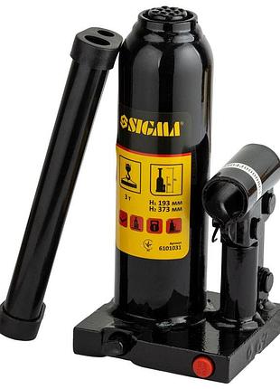 Домкрат гидравлический бутылочный 3т h 193-373мм sigma (6101031)