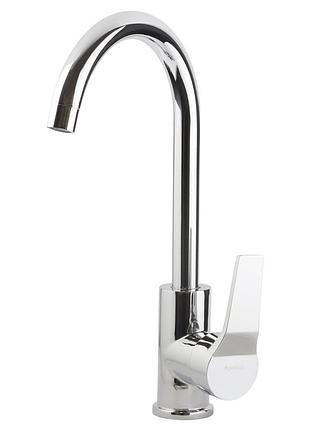 Смеситель s45 ø40 для кухни излив высокий ухо на гайке aquatica (9745100)