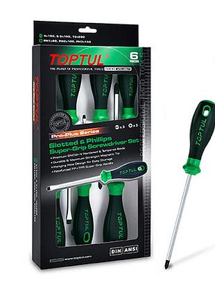 Набор профессиональных отверток 6 ед. pro-plus series toptul gfe-0601