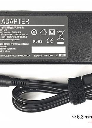 Блок питания для ноутбуков powerplant toshiba 220v, 15v 75w 5a (6.3*3.0)