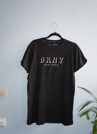 Хлопковое платье-футболка dkny