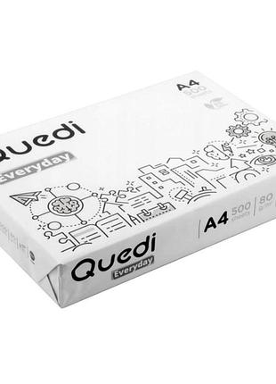 Бумага офисная quedi everyday copier а4, 80 г/м2, класс с, 500 листов