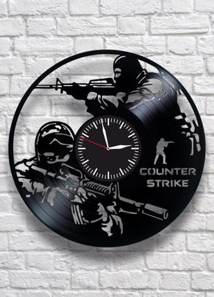 "counter strike" - настенные часы из виниловых пластинок. уникальный подарок!