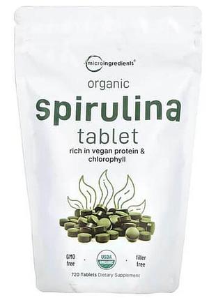 Micro ingredients organic spirulina tablet 720 таблеток