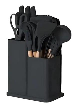 Набор кухонных принадлежностей 19 предметов kitchen set черный top shop ua_