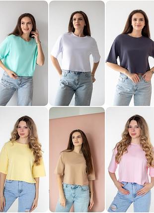 Жіноча футболка оверсайз, коротка футболка топ, коротка футболка жіноча, женская футболка укороченная
