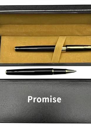 Ручка роллерная металлическая в подарочном футляре promise 280 черная с золотым top shop ua_