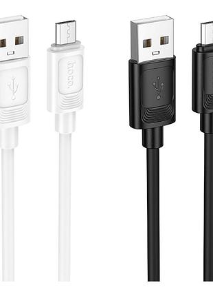 Кабель usb hoco x122 silicone micro 2.4a білий