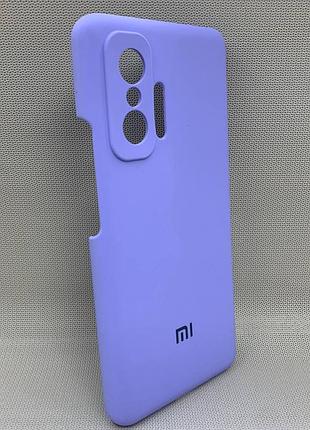 Чехол с логотипом для xiaomi 11t / 11t pro | противоударный | soft touch | сиреневый