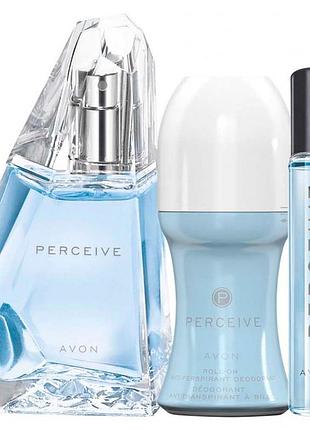 Набор avon perceive | парфюмная вода 50 мл + 10 мл + дезодорант-антиперспирант 50 мл | польша