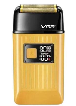 Бритва акумуляторна портативна для сухого та вологого гоління vgr v-357 золото top shop ua_