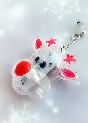 Новогодняя 3d серьга с подсветкой оленёнок (1 шт.)
