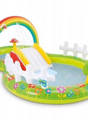 Игровой центр надувной мой сад с горкой и распылителем 290*180*104см intex 57154 np top shop ua_