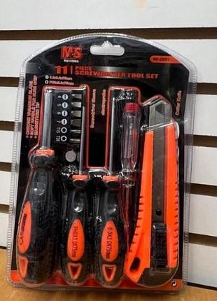 Набор отверток со сменными насадками + канцелярский нож 11в1 screwdriver+utility knife set 448 and top shop ua_