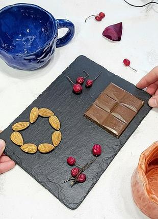 Сланцевая тарелка 25*19,5 см для сервировки стола