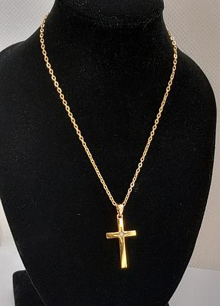 Підвіска на ланцюжку xuping 18k. 40+5см