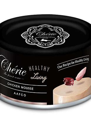 Cherie healthy living влажный корм-мусс с курицей для взрослых кошек, 80 г