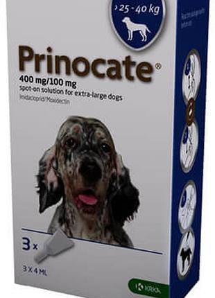 Prinocat (принокат) капли на холку от блох, клещей и гельминтов для собак от 25 до 40 кг, упаковка