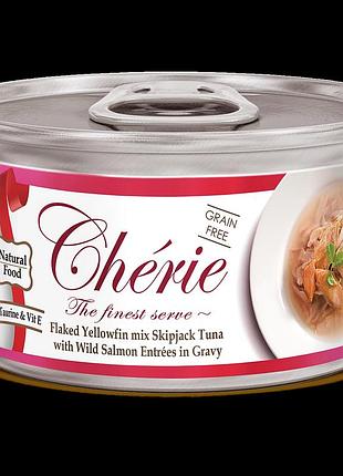 Cherie signature gravy mix влажный корм для кошек с тунцем и лососем в соусе, 80 г