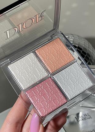 Палетка хайлайтеров диор backstage glow face palette (006 celestial glow)
